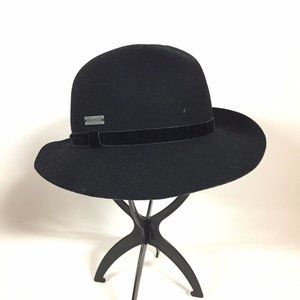 Kangol Black Lite Felt Vaulted Trilby Wool Hat USA